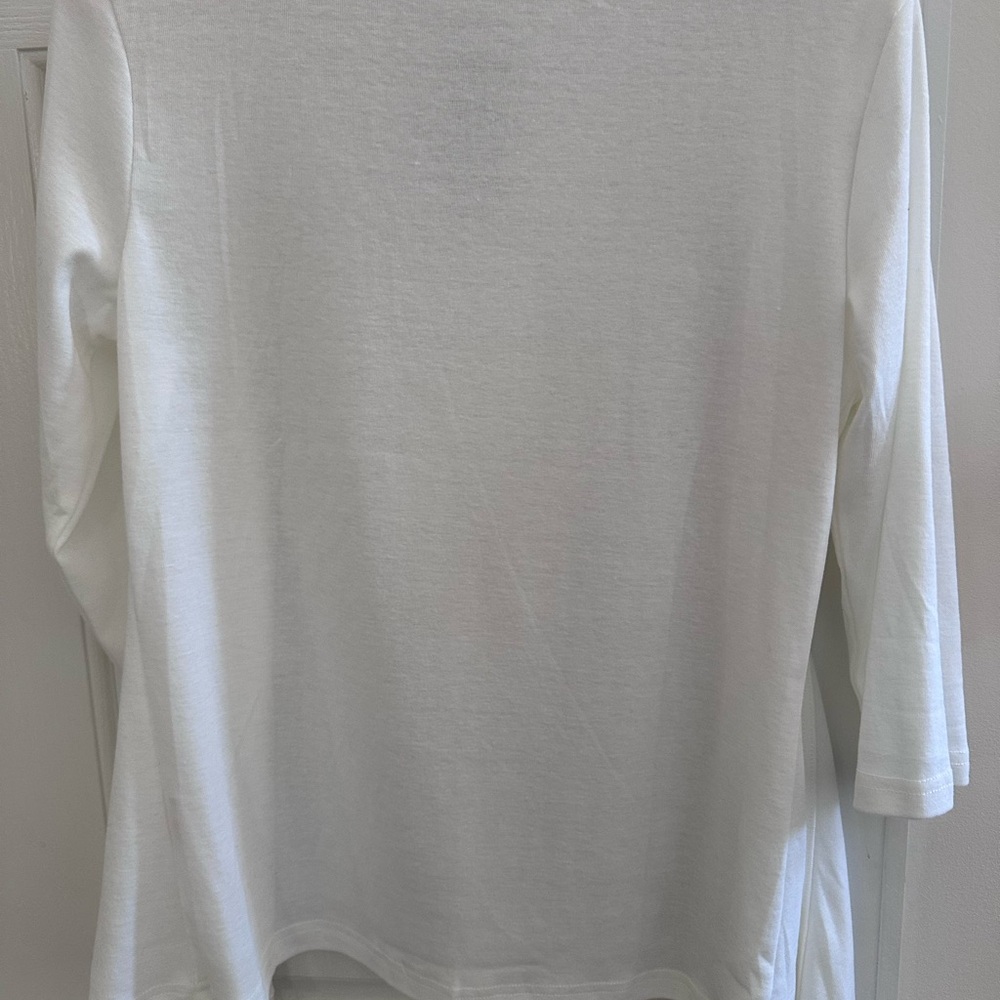 NWT Lightweight White Open or Tie Front 3/4 Sleeve Cardigan Cardi Shrug Small - Picture 6 of 7
